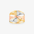 Anel Estamparia Tricolor em Ouro Amarelo 18K