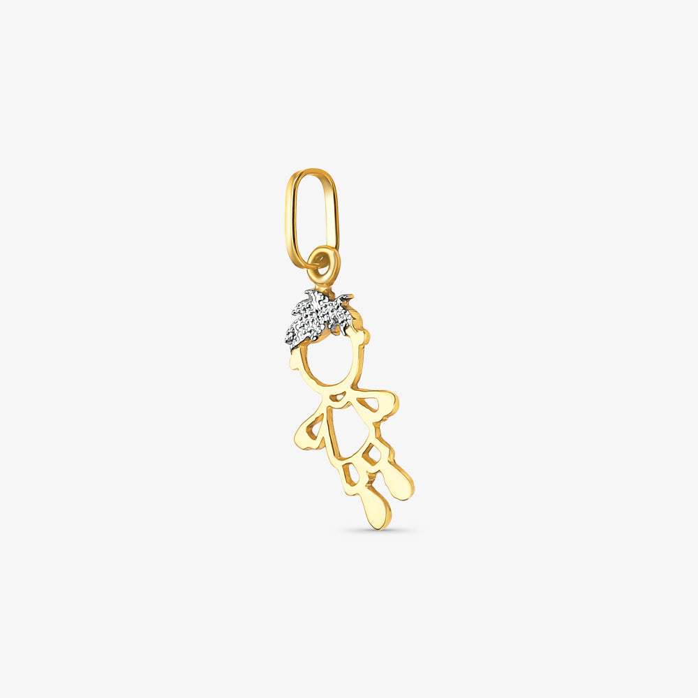Pingente Menino Bicolor em Ouro 18K