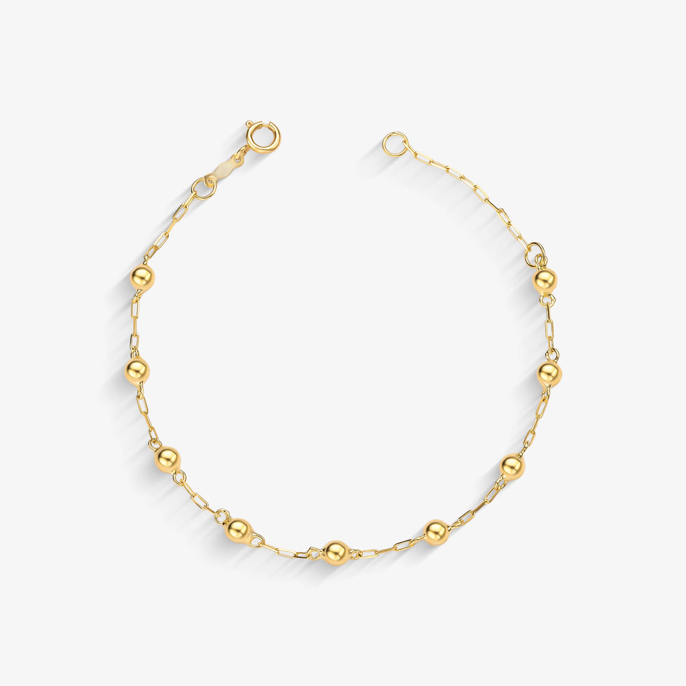 Pulseira Infantil Cartier Bolinhas em Ouro Amarelo 18K