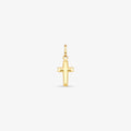 Pingente Cruz Lisa Pequena Oca em Ouro Amarelo 18K