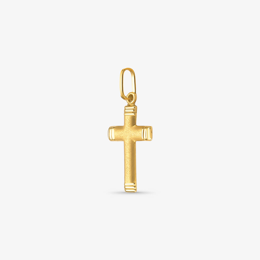 Pingente Cruz Pequena Fosca em Ouro Amarelo 18K
