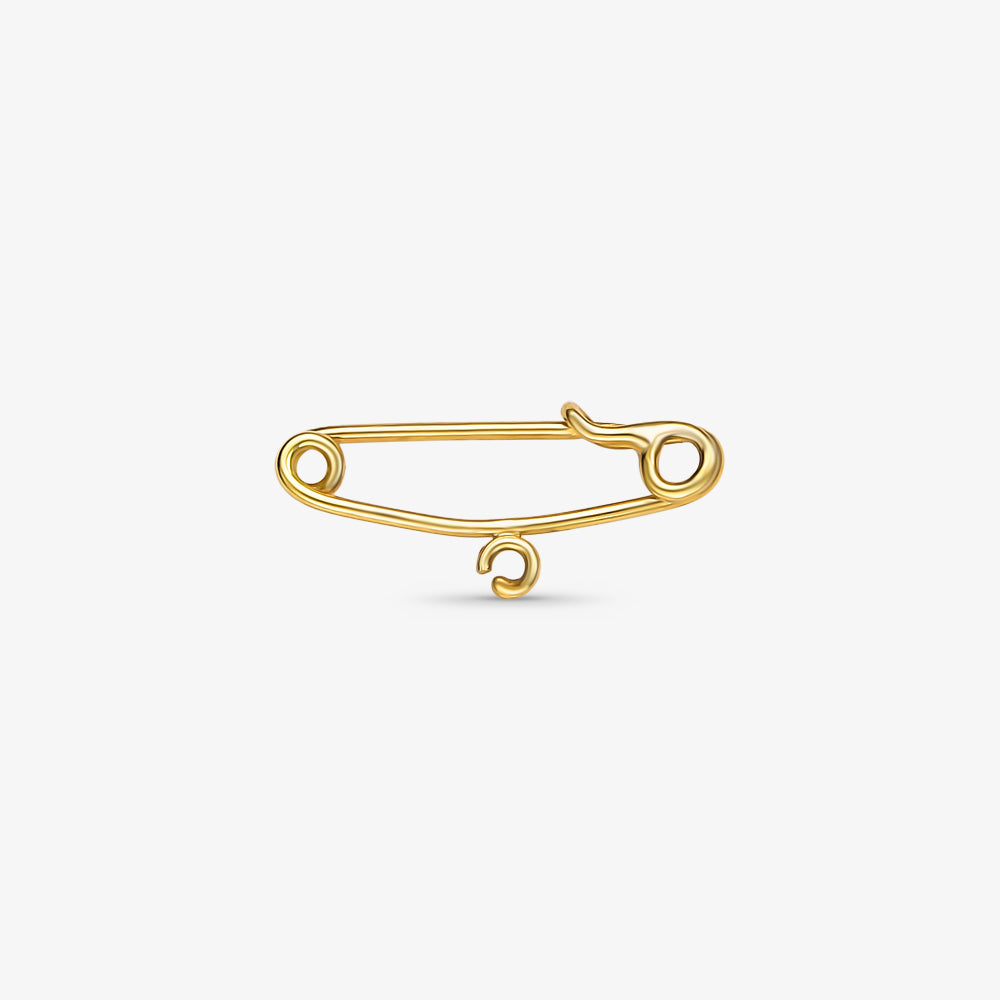 Alfinete Liso com 1 em Ouro Amarelo 18K