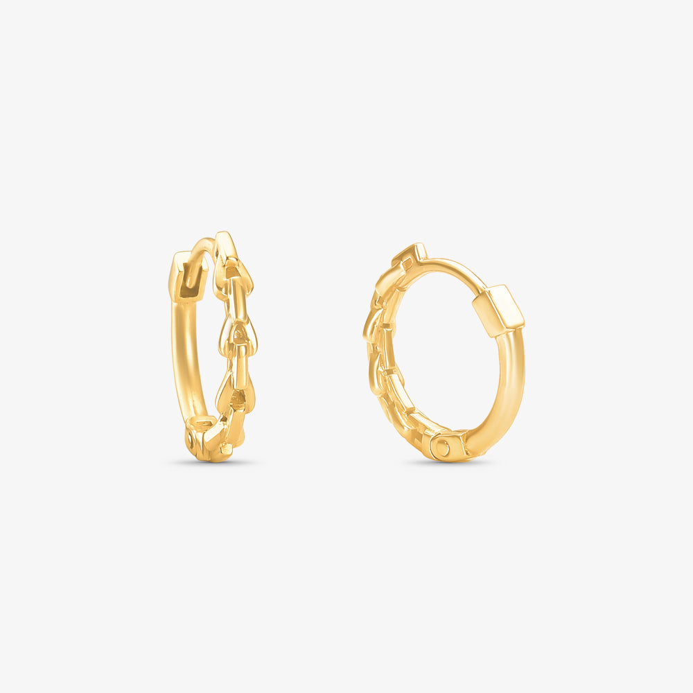 Brinco Argola Trabalhada Grande em Ouro Amarelo 18K