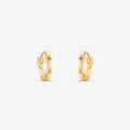Brinco Argola Trabalhada Pequena em Ouro Amarelo 18K