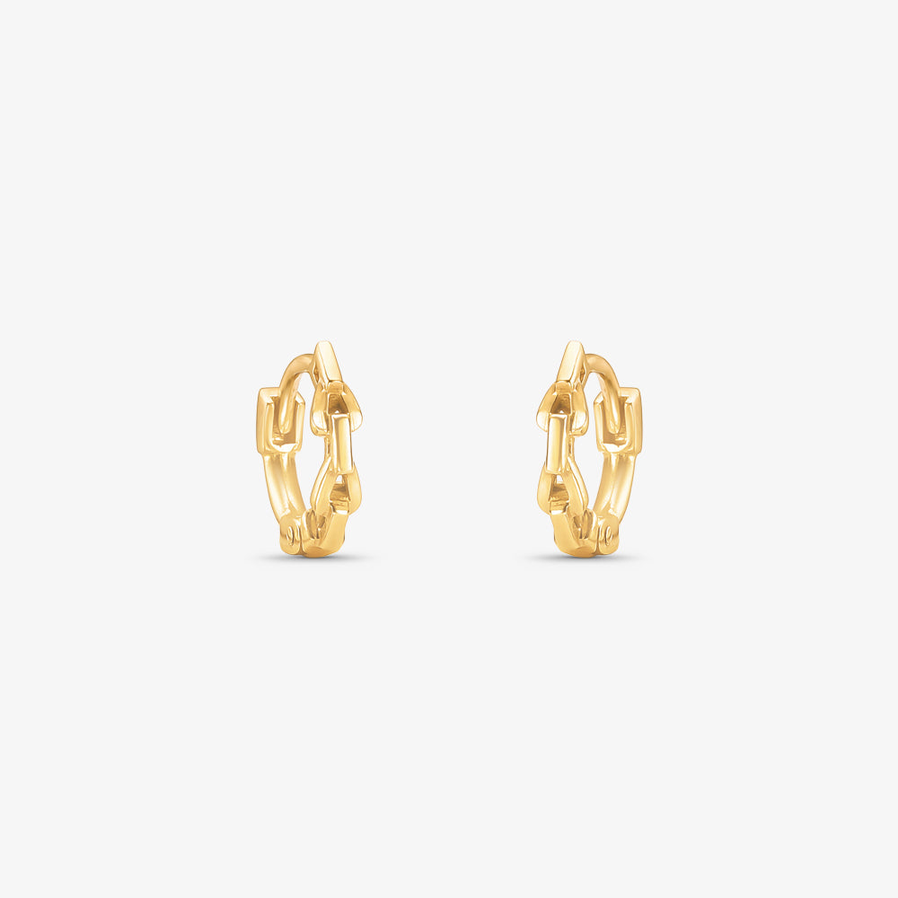 Brinco Argola Trabalhada Pequena em Ouro Amarelo 18K