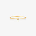 Anel Solitário Ponto com Diamante em Ouro Amarelo 18K