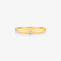 Anel Solitário Arco com Diamante em Ouro Amarelo 18K