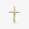 Pingente Cruz Bicolor com Diamantes em Ouro 18K