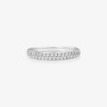 Anel Pavé S com Diamantes em Ouro Branco 18K