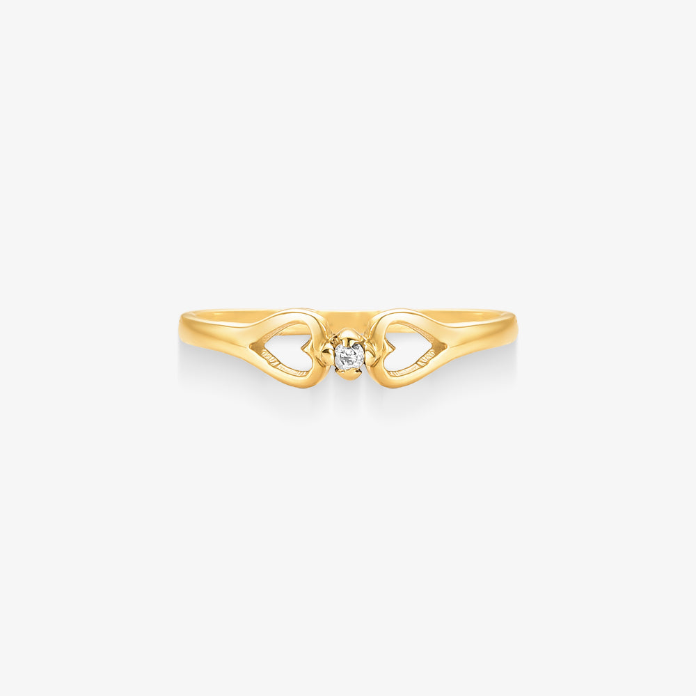 Anel Trace com Diamante em Ouro Amarelo 18K