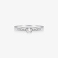 Anel Vitória com Diamante em Ouro Branco 18K