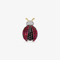 Pingente Joaninha com Pedras em Ouro Amarelo 18K