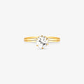 Anel Solitário Lunar em Ouro Amarelo 18K