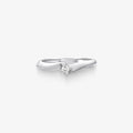 Anel Solitário Dulce com Diamante em Ouro Branco 18K