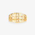 Anel Estamparia Vazado em Ouro Amarelo 18K