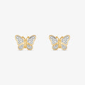 Brinco Borboleta Vazado Bicolor em Ouro 18K