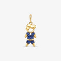 Pingente Menino Topete com Pedra Azul em Ouro Amarelo 18K