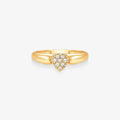Anel Chuveiro Coração  com Diamantes em Ouro Amarelo 18K