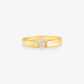 Anel Solitario Estrelado em Ouro Amarelo 18K
