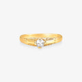 Anel Solitario Sol em Ouro amarelo 18K
