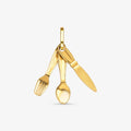Pingente Garfo Faca e Colher em Ouro Amarelo 18K
