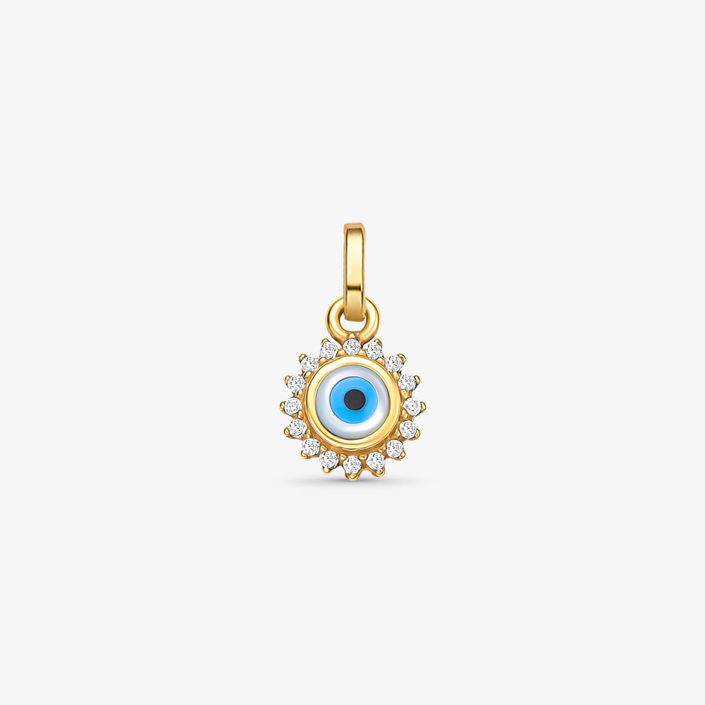 Pingente Olho Grego com Madri Pérola em Ouro Amarelo 18K