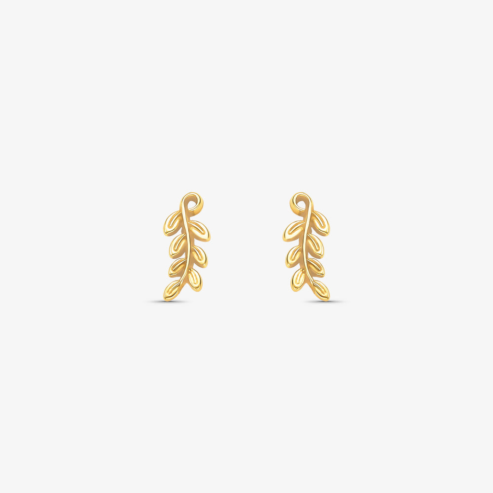 Brinco Folhagem em Ouro Amarelo 18K