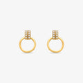 Brinco Círculo com Pedras em Ouro Amarelo 18K