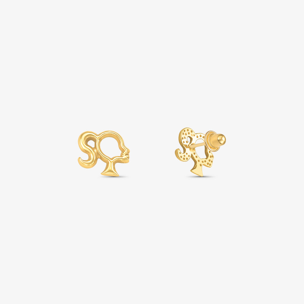 Brinco Baby Barbie em Ouro Amarelo 18K