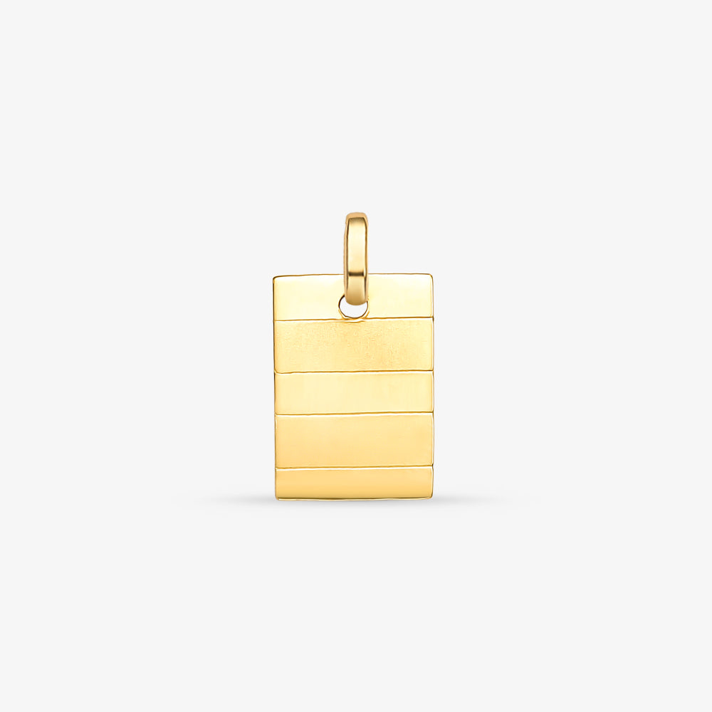 Pingente Plaquinha em Ouro Amarelo 18K