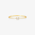 Anel Solitário Fino com Zircônia em Ouro Amarelo 18K