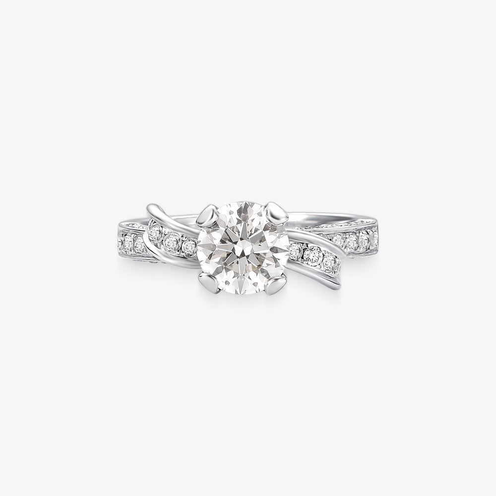 Anel Solitário Valence com Diamante em Ouro Branco 18K