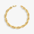 Pulseira Cordão Baiano em Ouro Amarelo 18K, 21cm