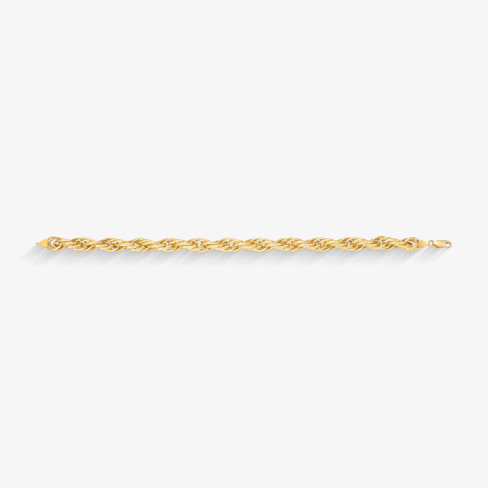Pulseira Cordão Baiano em Ouro Amarelo 18K, 21cm