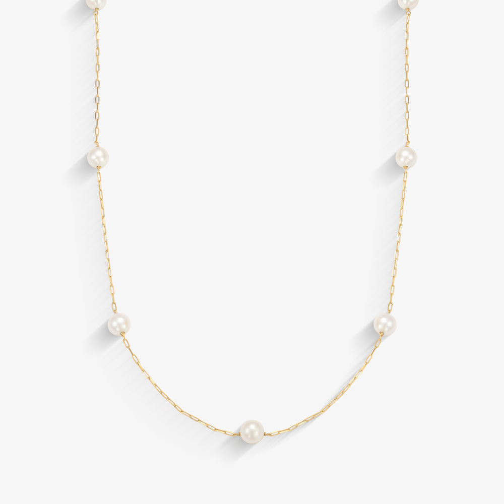 Gargantilha Cartier com Pérola Natural em Ouro Amarelo 18K, 40cm