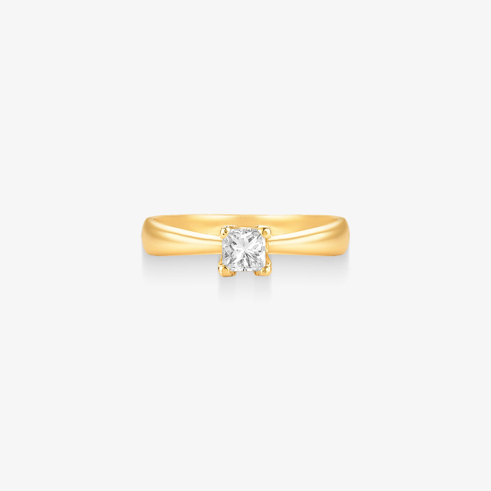 Anel Solitário Solara com Diamante em Ouro Amarelo 18K