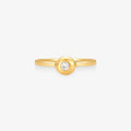 Anel Solitário Relicário com Diamante em Ouro Amarelo 18K
