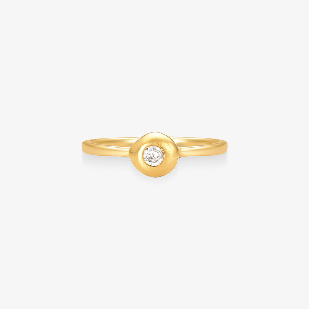 Anel Solitário Relicário com Diamante em Ouro Amarelo 18K
