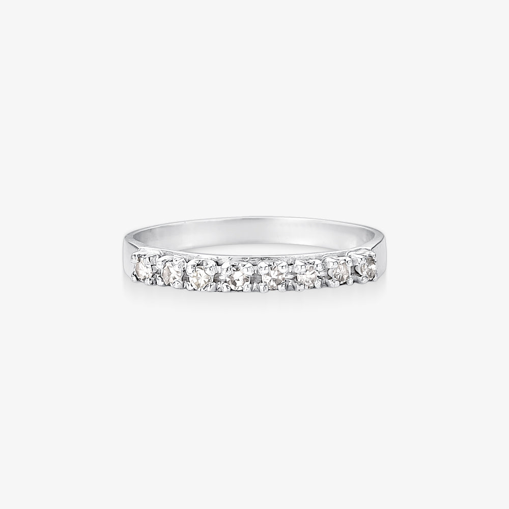 Anel Meia Aliança Vita com Diamantes em Ouro Branco 18K