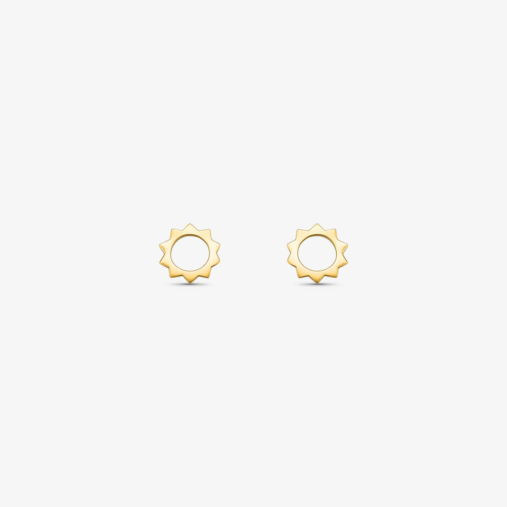 Brinco Sol Médio Vazado em Ouro Amarelo 18K