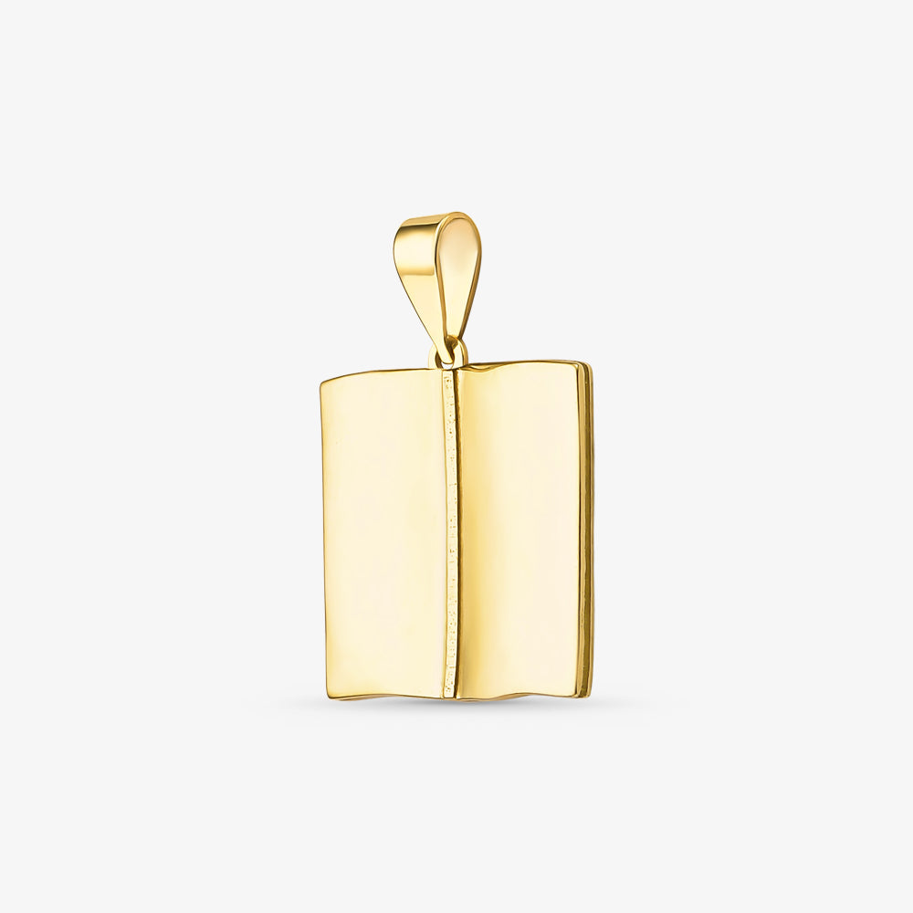 Pingente Livro Aberto Liso em Ouro Amarelo 18K