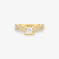 Anel Solitário Torre Eiffel com Diamante em Ouro Amarelo 18K