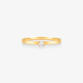 Anel Solitário Duna com Diamante em Ouro Amarelo 18K