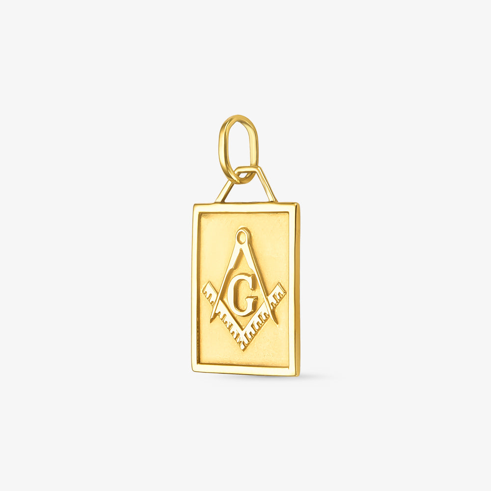 Pingente Placa Maçonaria em Ouro Amarelo 18K