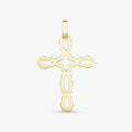 Pingente Cruz Laser Vazado em Ouro Amarelo 18K