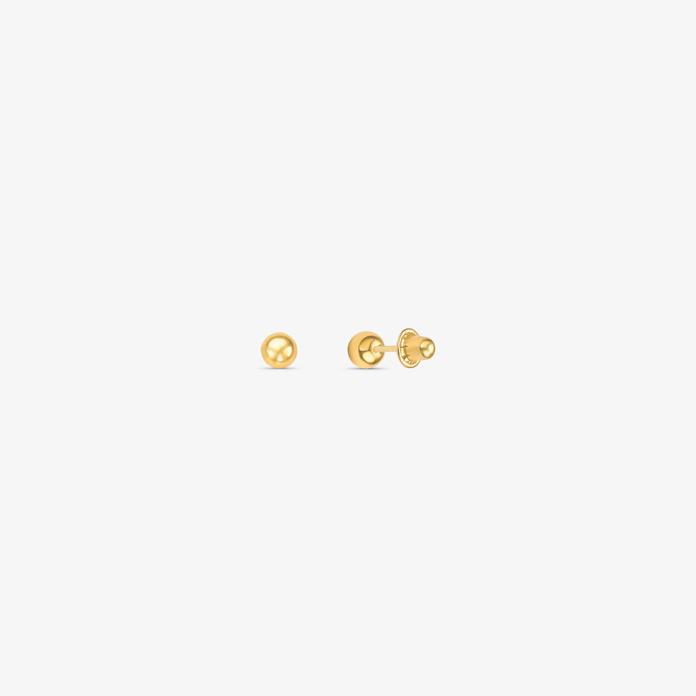 Brinco Bola em Ouro Amarelo 18K, 2.5mm