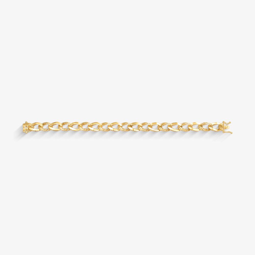 Pulseira Elos Grumet Trabalhada em Ouro Amarelo 18K, 18cm