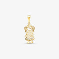 Pingente Menina Vazado com Pedras em Ouro Amarelo 18K