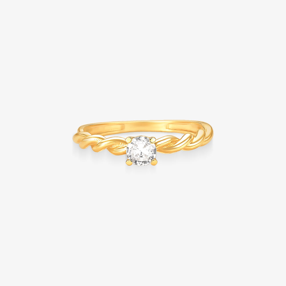 Anel Torcido em Ouro Amarelo 18K