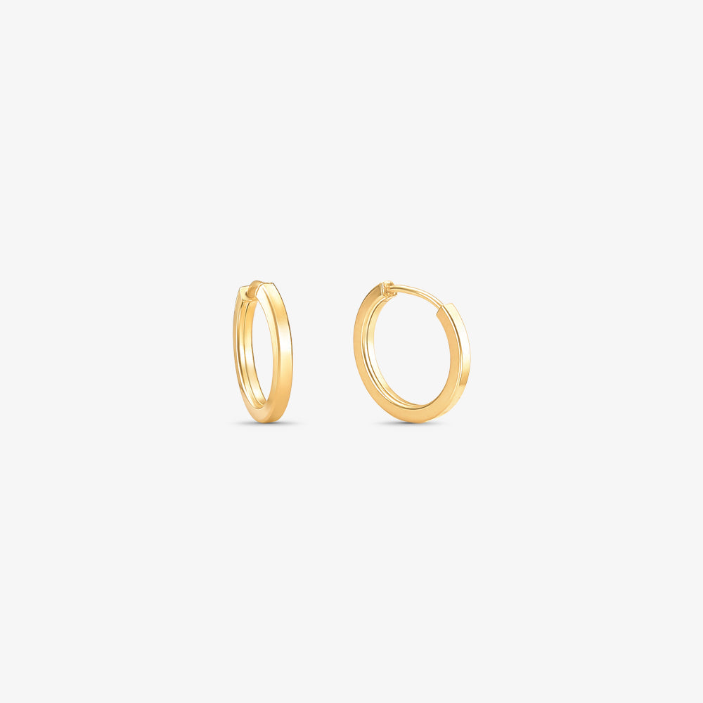 Brinco Argola Redonda Fio Quadrado em Ouro Amarelo 18K